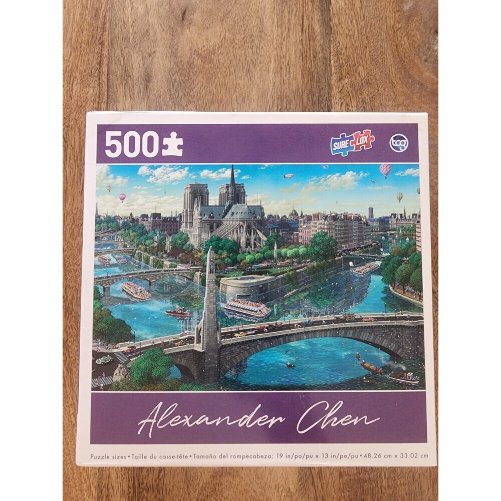 NEW SureLox Alexander Chen Notre Dame 500 Piece Puzzle